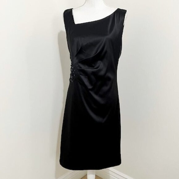 Jackie Jon Black Sleeveless Beaded Dress Formal Cocktail Party Evening 10 - Picture 1 of 6